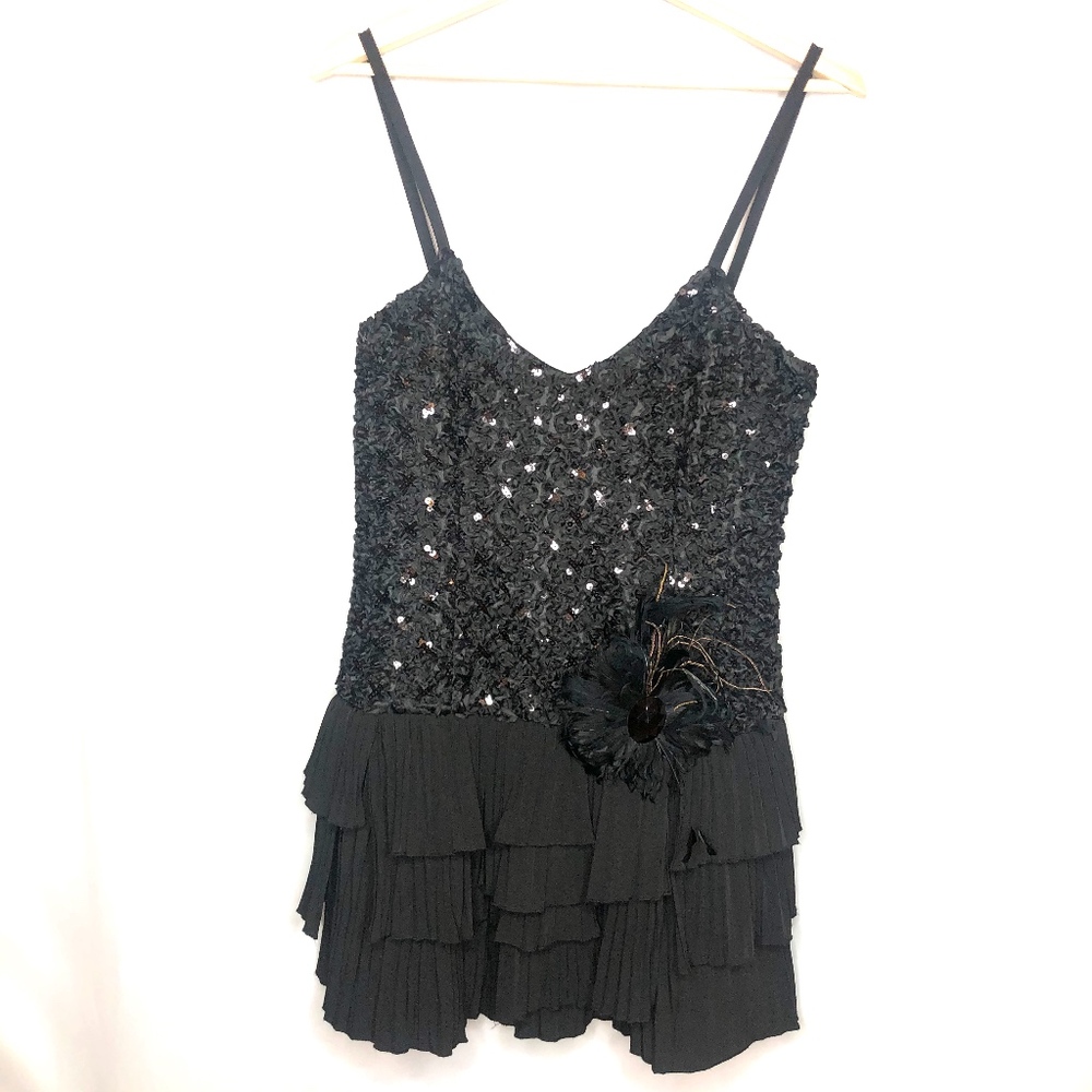 Bebe Black Sequin Dress, Sz M